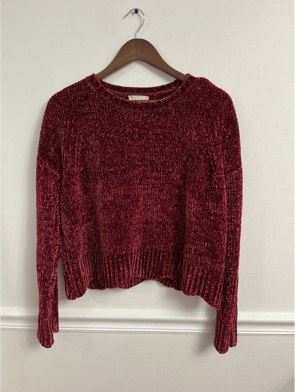 Red Chenille Long Sleeve Sweater by altar’d state Size XS